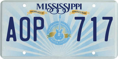 MS license plate AOP717