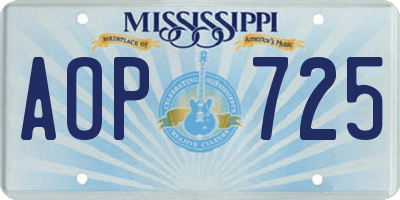 MS license plate AOP725