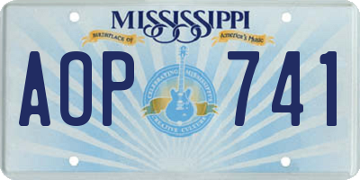 MS license plate AOP741