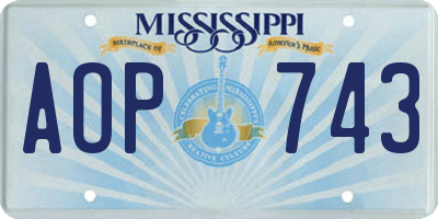 MS license plate AOP743