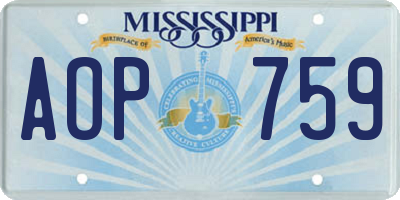 MS license plate AOP759