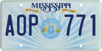 MS license plate AOP771