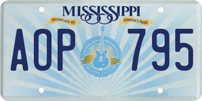 MS license plate AOP795