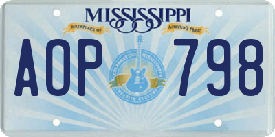 MS license plate AOP798