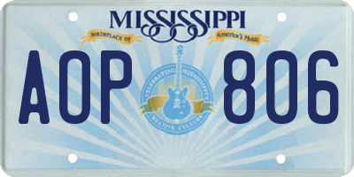 MS license plate AOP806