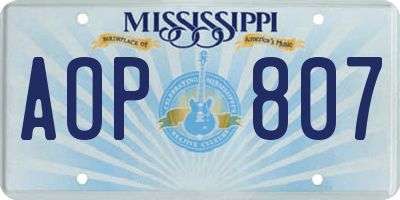 MS license plate AOP807