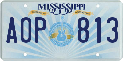 MS license plate AOP813