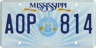 MS license plate AOP814