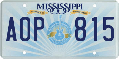 MS license plate AOP815