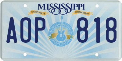 MS license plate AOP818