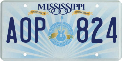 MS license plate AOP824