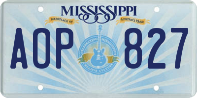 MS license plate AOP827