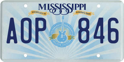MS license plate AOP846