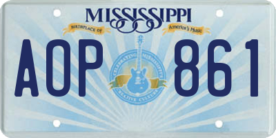 MS license plate AOP861