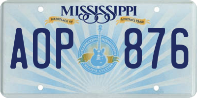 MS license plate AOP876