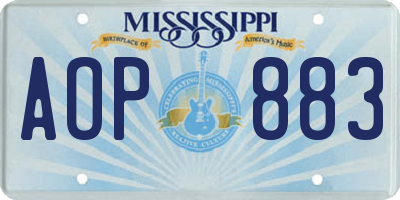 MS license plate AOP883
