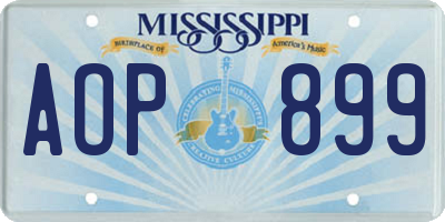 MS license plate AOP899