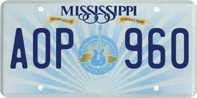 MS license plate AOP960