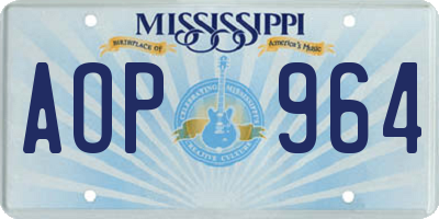 MS license plate AOP964