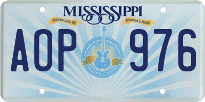 MS license plate AOP976