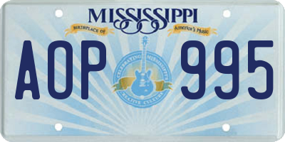 MS license plate AOP995