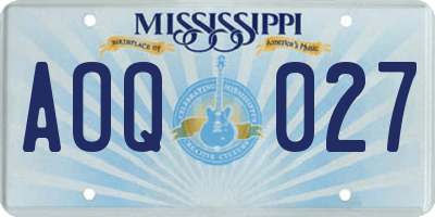 MS license plate AOQ027