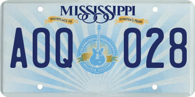 MS license plate AOQ028