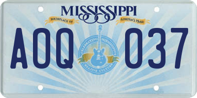 MS license plate AOQ037