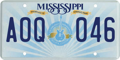 MS license plate AOQ046