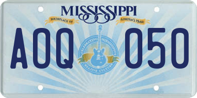 MS license plate AOQ050