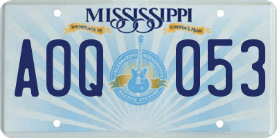 MS license plate AOQ053