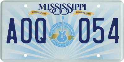 MS license plate AOQ054