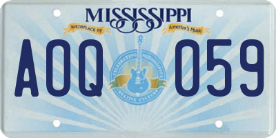 MS license plate AOQ059