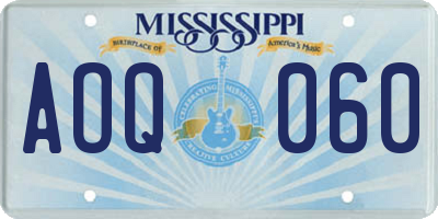 MS license plate AOQ060