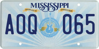 MS license plate AOQ065