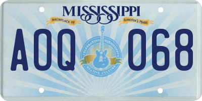 MS license plate AOQ068
