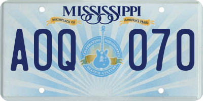 MS license plate AOQ070