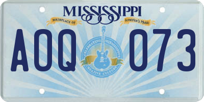 MS license plate AOQ073