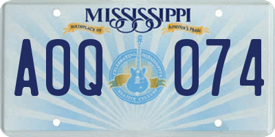 MS license plate AOQ074