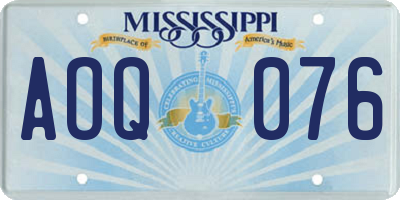 MS license plate AOQ076