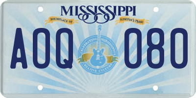 MS license plate AOQ080
