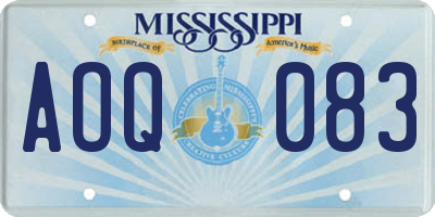 MS license plate AOQ083