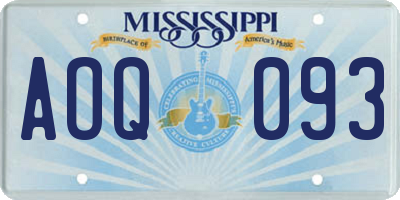 MS license plate AOQ093