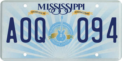 MS license plate AOQ094