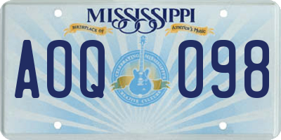 MS license plate AOQ098