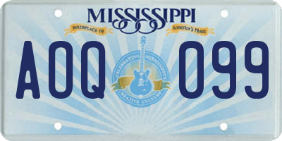 MS license plate AOQ099
