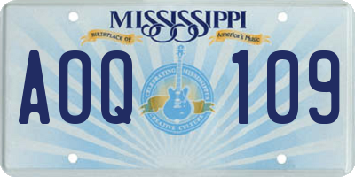 MS license plate AOQ109