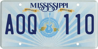 MS license plate AOQ110