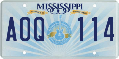 MS license plate AOQ114