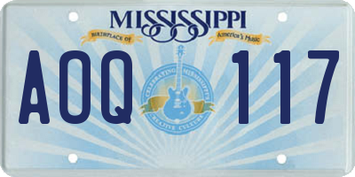 MS license plate AOQ117